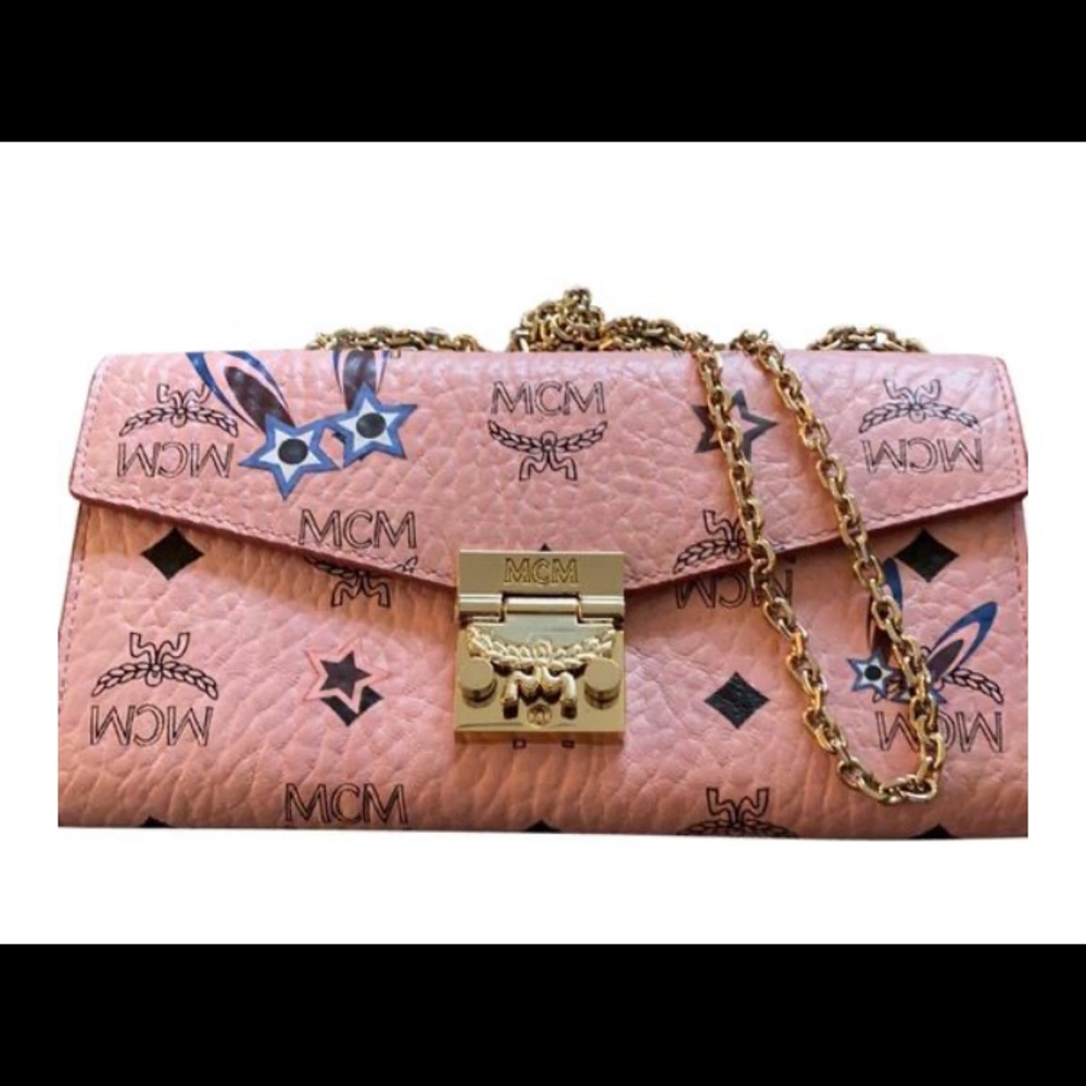 MCM Coated Canvas Crossbody Wallet Star Eyed Bunny